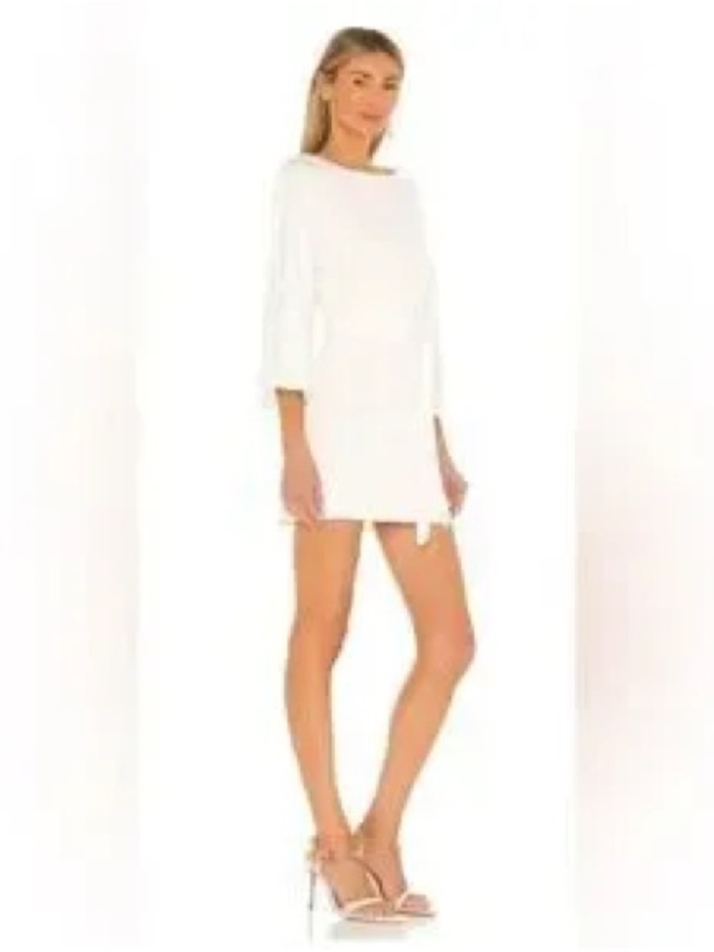 Halston Heritage Long Sleeve Dress In Chalk New With Tags